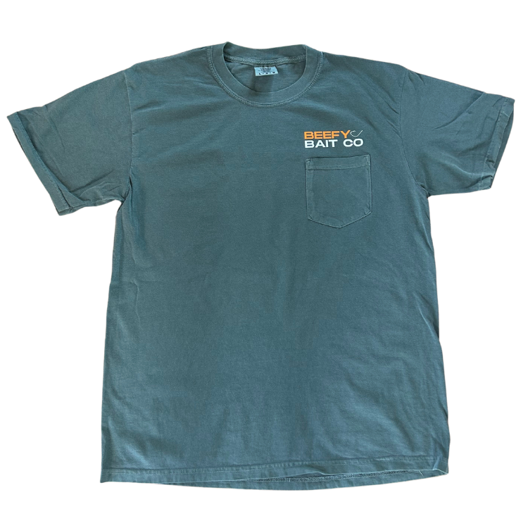 Men's Green Tennessee Volunteers Fishing Stack Comfort Colors Pocket T-Shirt